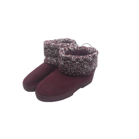 NWT Kensie Booties wine colored suede feel knit top snow boots - size 6 - Picture 3 of 9